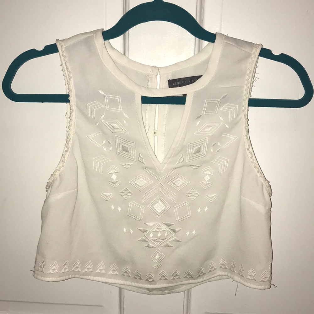 Kendall & Kylie white crop top
